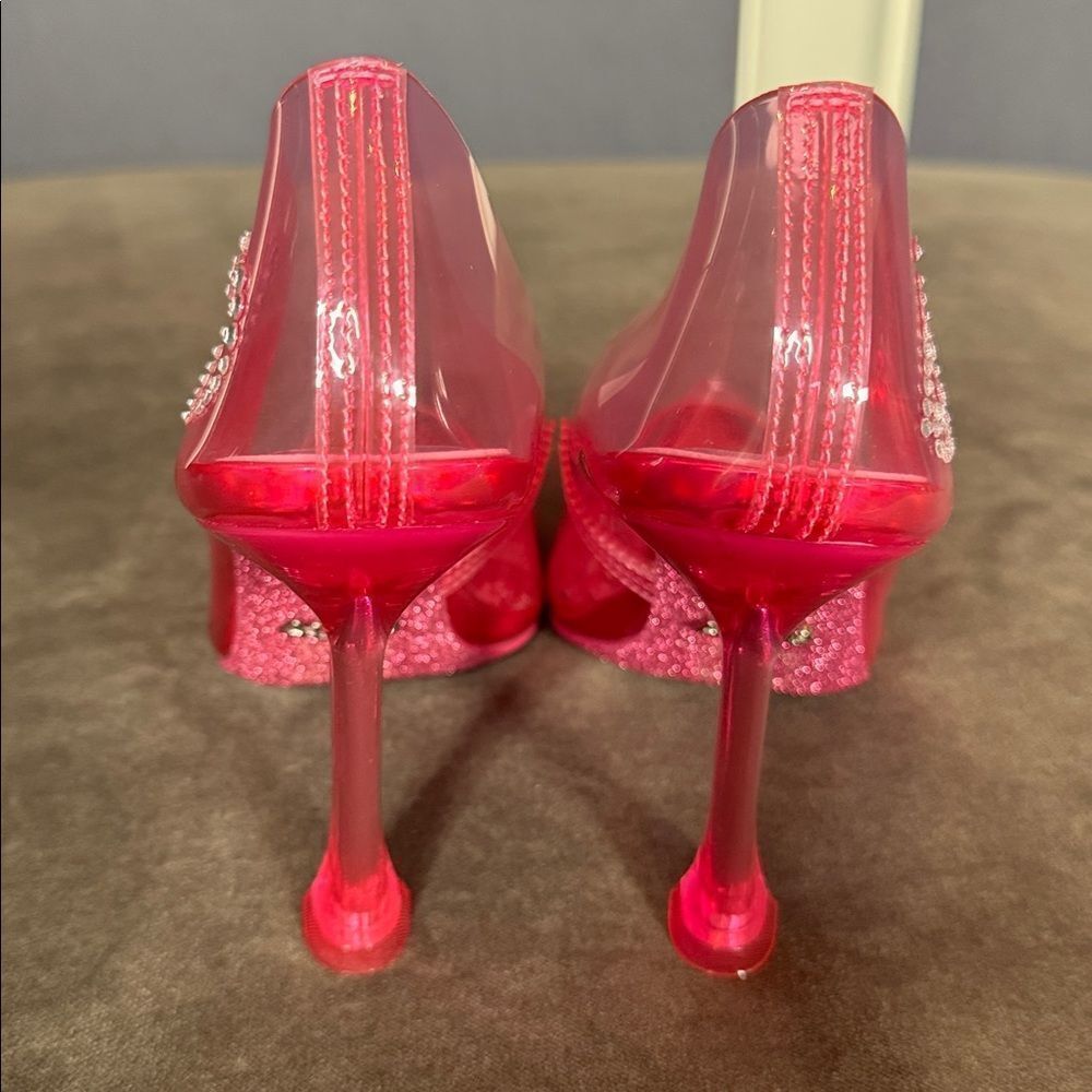Barbie x ALDO Barbiestessy Collection Pink Translucent Pointed Toe Pumps 7.5 NEW - Picture 9 of 15